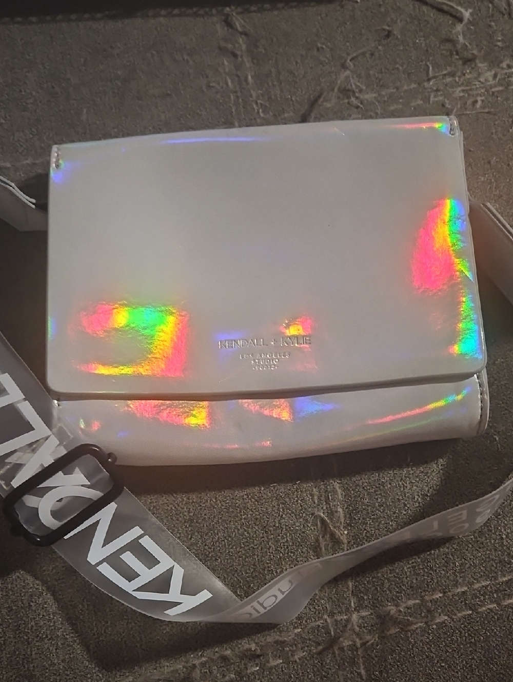 Brand New Kendall & Kylie Iridescent White Holographic Crossbody